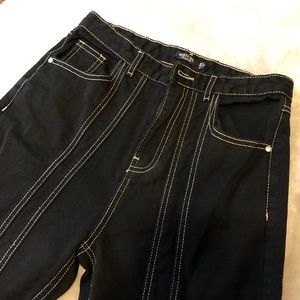 Black Seamed Mom Jeans